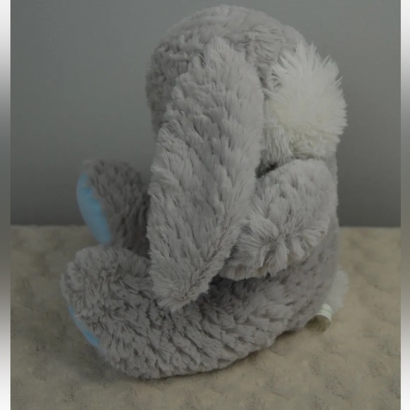 Homerbest Bunny Rabbit Plush Stuffed Animal Gray White Blue Gingham Bow Floppy - Picture 2 of 5
